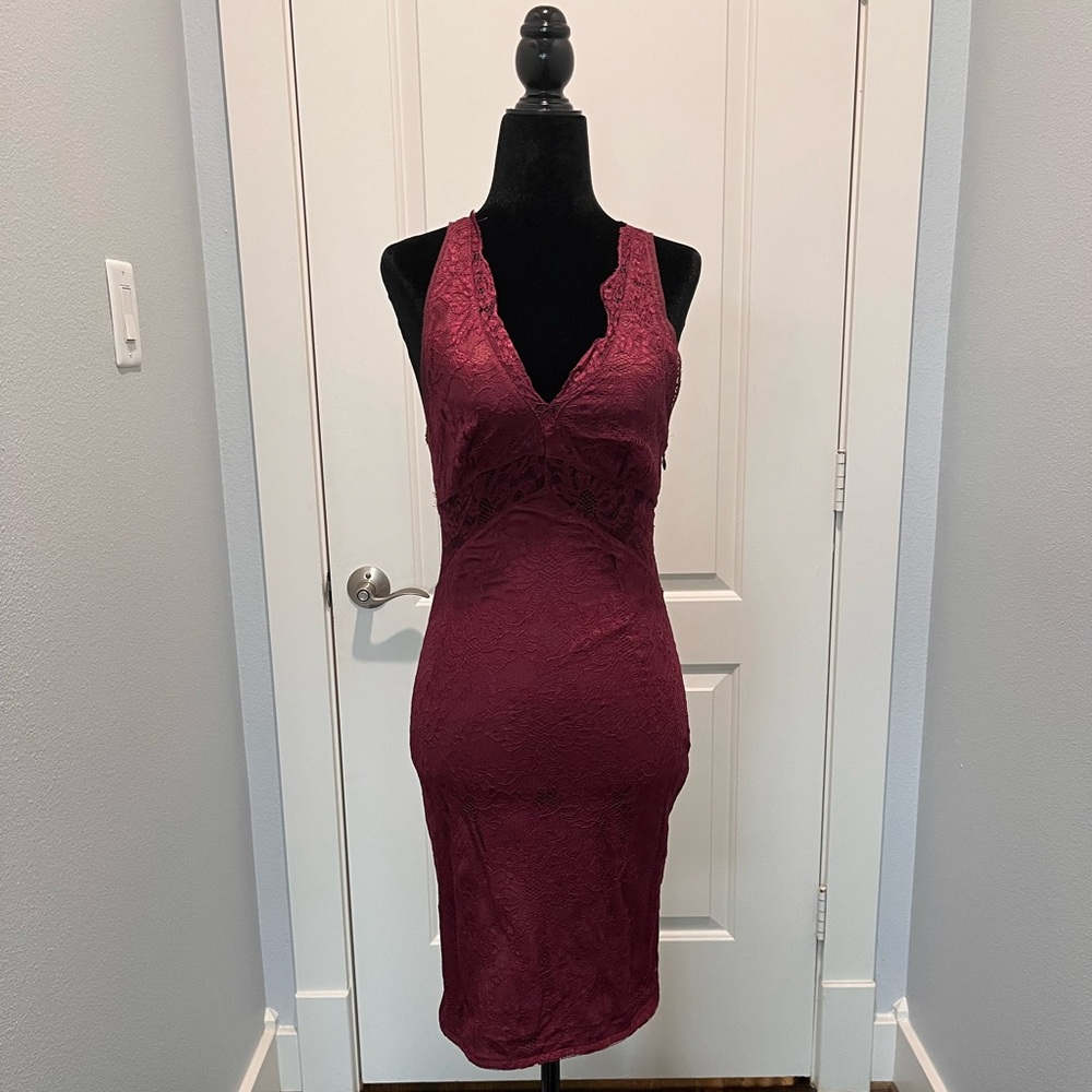 Dolce&Gabbana DG burgundy lace dress mini. Size IT40